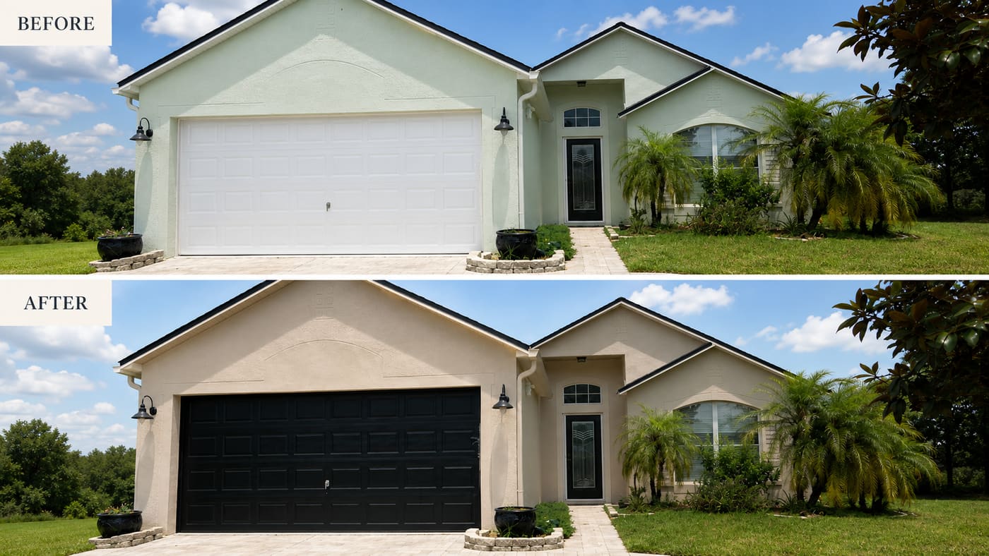 Before and after: full exterior repaint in Oviedo